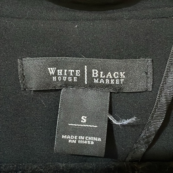 White House Black Market Black Raw Edge Trim Blazer Jacket Women’s Small Button - Picture 3 of 13